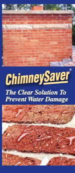 chimney saver brochure Chimney Saver The clear solution to prevent water damage in front of images of chimneys and bricks