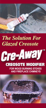 creaway brochure man spraying product into chimney text says The Solution for Glazed Creosote