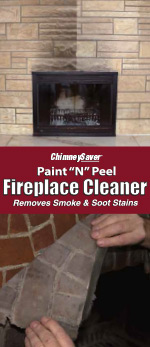 paint n peel fireplace cleaner brochure image of a fireplace above and paint and peel bricks below